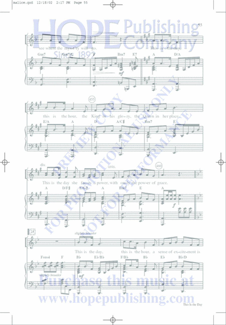 Malice in the Palace Unison Choir scores gallery preview page 55