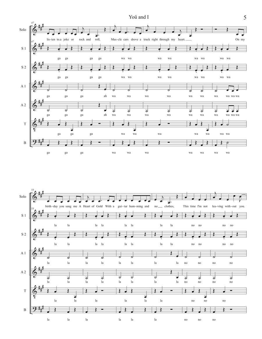 You And I 4-Part scores gallery preview page 5