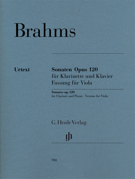 Johannes Brahms : Clarinet Sonata (or Viola) Op. 120 Nos. 1-2