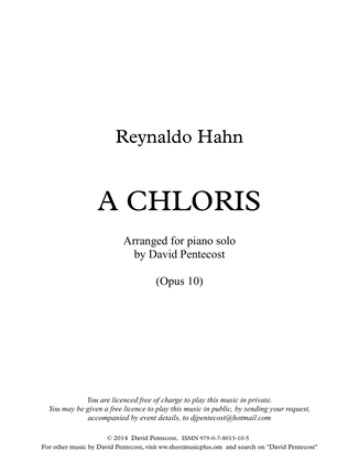 A Chloris (arr. Opus 10)