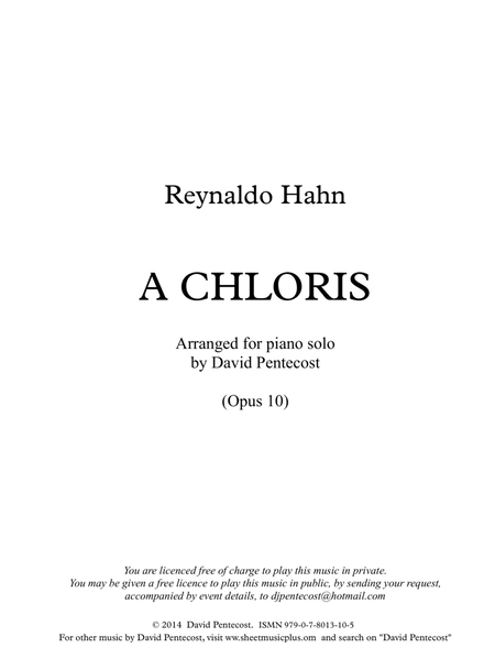 A Chloris (arr. Opus 10) image number null