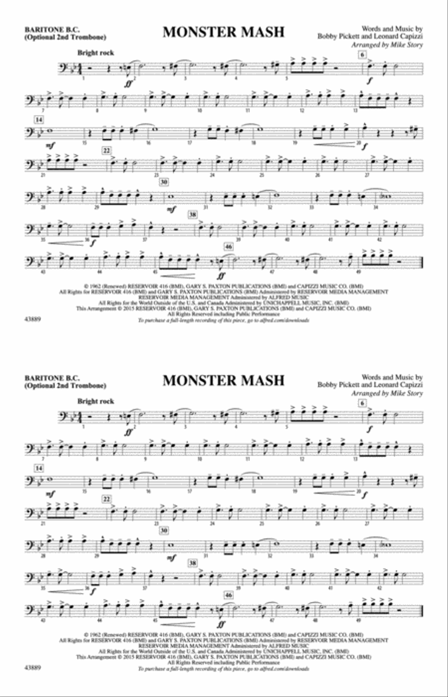 Monster Mash: Baritone B.C. Marching Band scores gallery preview page 1