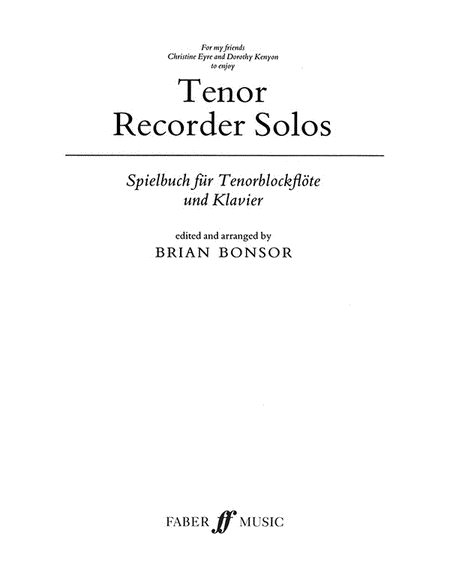Bonsor B /Tenor Recorder Solos (Pa