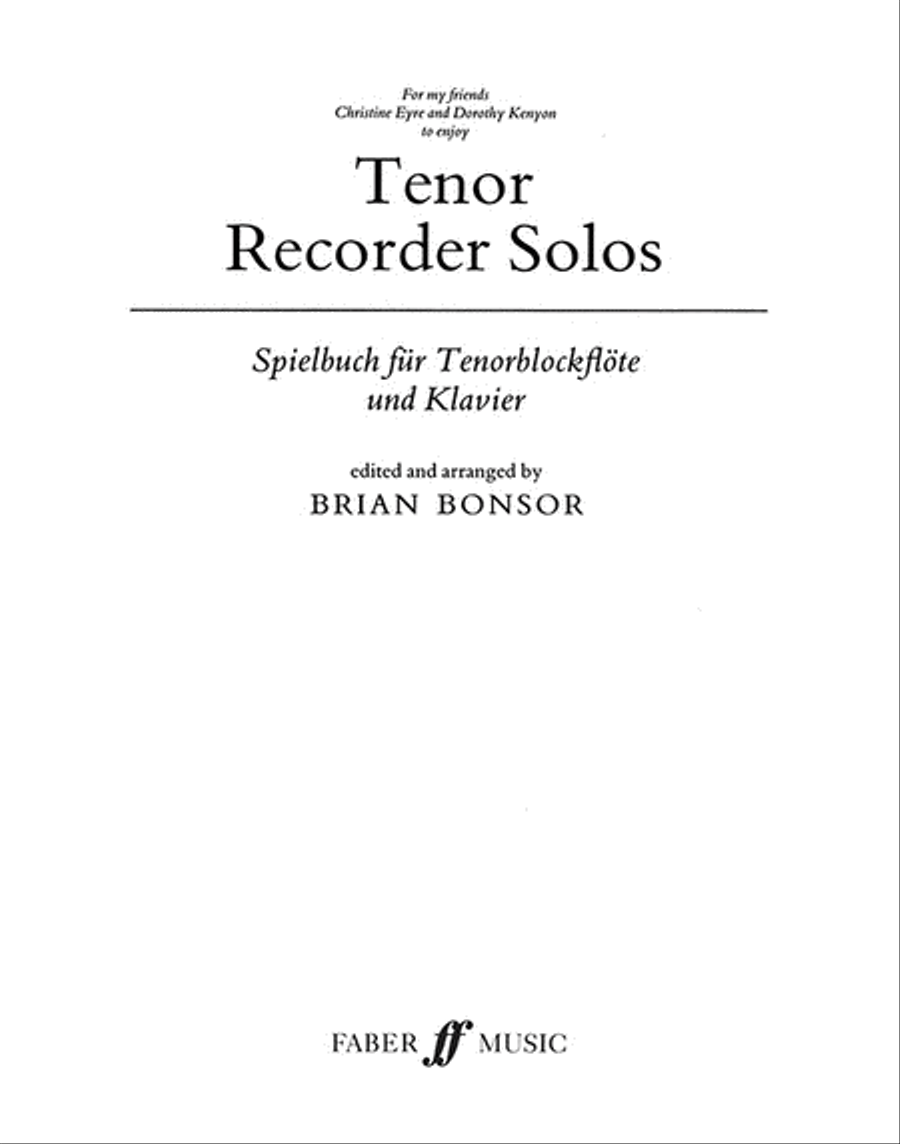 Tenor Recorder Solos Tenor Recorder scores gallery preview page 1