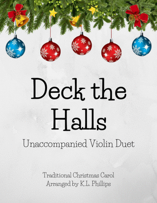 Book cover for Deck the Halls - Unaccompanied Violin Duet