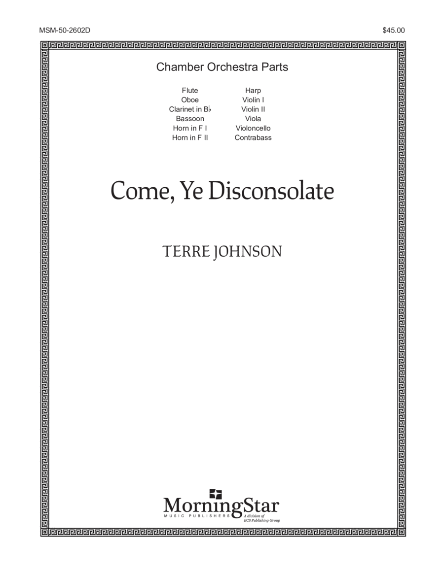 Come, Ye Disconsolate (Downloadable Chamber Orchestra Parts) Chamber Orchestra scores gallery preview page 1