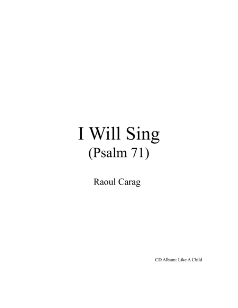 I Will Sing (Psalm 71) 4-Part scores gallery preview page 1