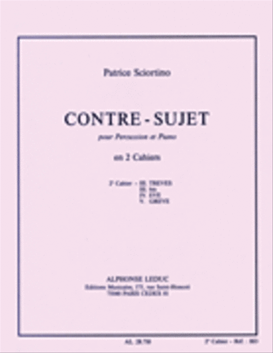 Contre-sujet Vol.2 (percussion(s) & Piano) Piano Accompaniment scores gallery preview page 1