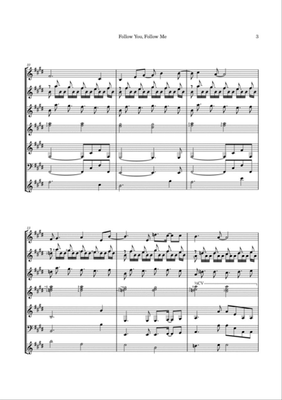 Follow You, Follow Me Guitar Ensemble scores gallery preview page 6