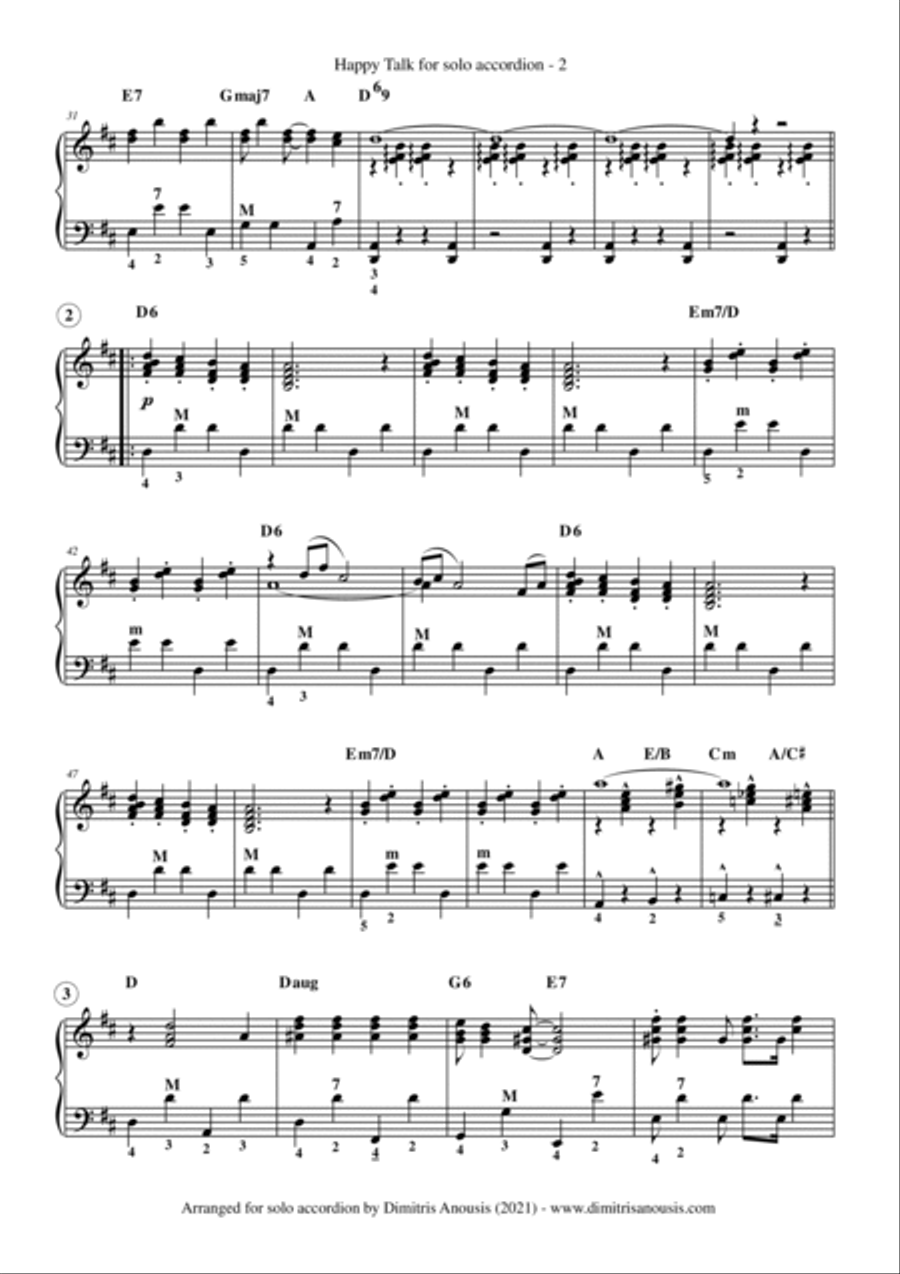 Happy Talk Accordion scores gallery preview page 4