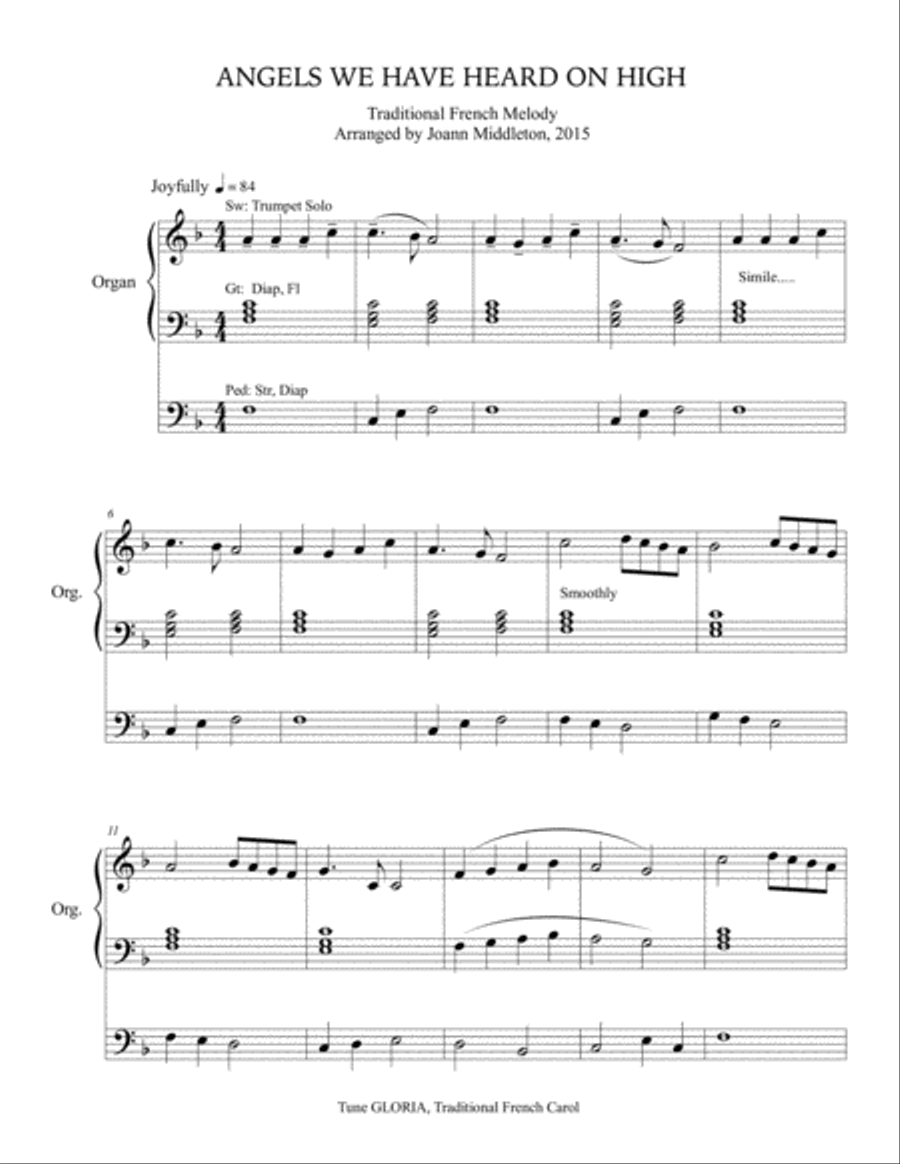 Angels We Have Heard On High Organ Solo scores gallery preview page 1
