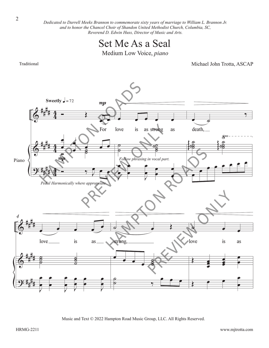 Set Me As a Seal (Medium Low) Voice Solo scores gallery preview page 3