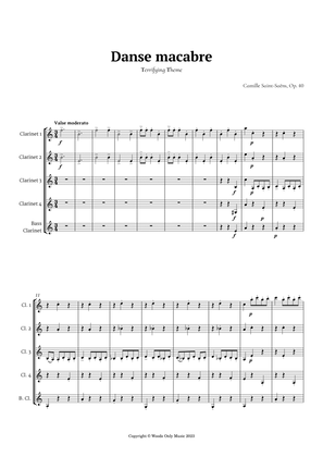 Danse Macabre by Camille Saint-Saens for Clarinet Quintet