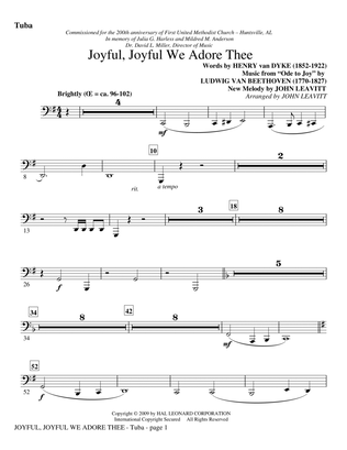 Book cover for Joyful, Joyful, We Adore Thee - Tuba