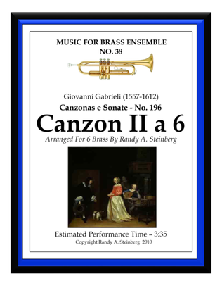 Book cover for Canzon II a 6 - No. 196