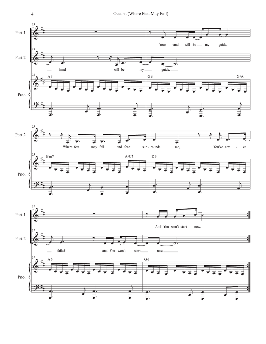 Oceans (where Feet May Fail) 2-Part scores gallery preview page 4