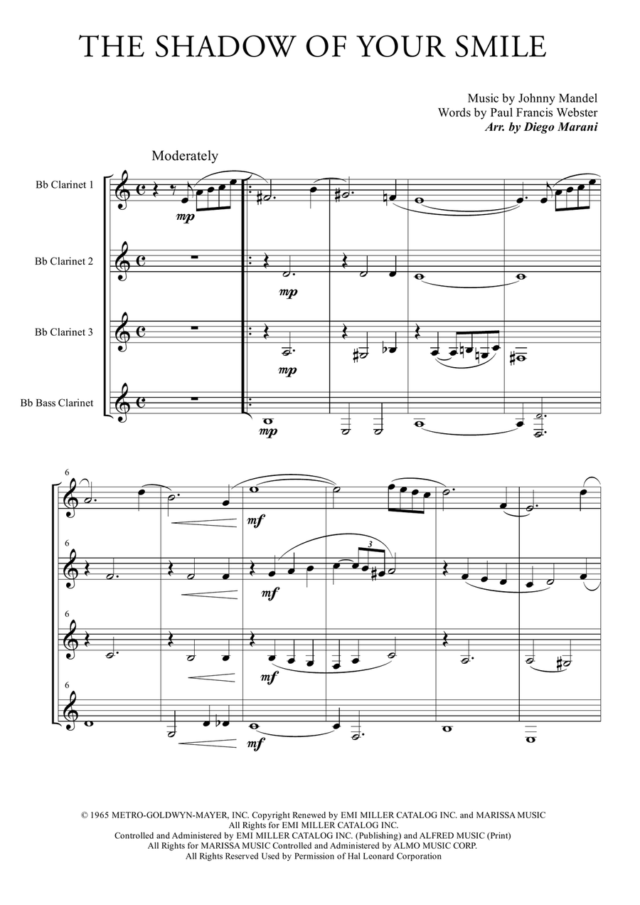 The Shadow Of Your Smile Woodwind Quartet scores gallery preview page 3