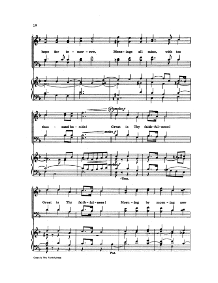 Great Is Thy Faithfulness 4-Part scores gallery preview page 10
