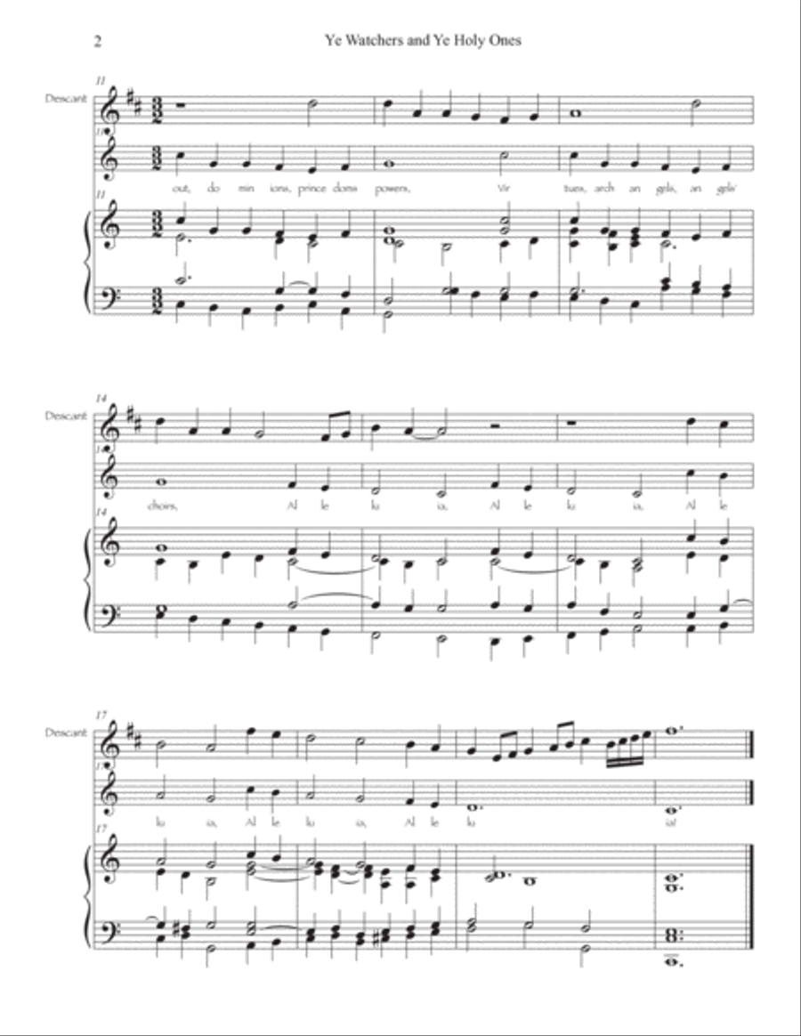 Ye Watchers and Ye Holy Ones (Lasst uns erfreuen) Trumpet Descant with Organ for Last Verse C Trumpet scores gallery preview page 2