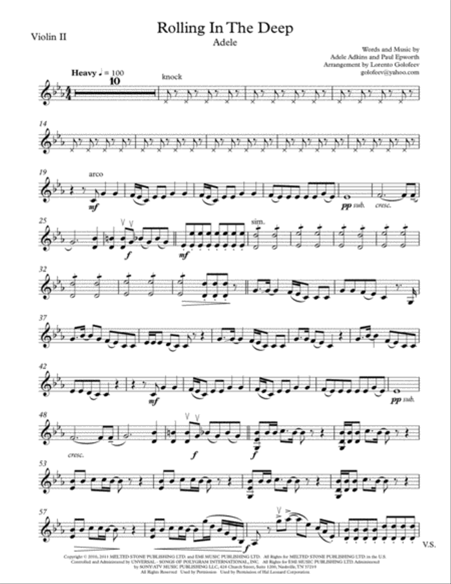 Rolling In The Deep String Quartet scores gallery preview page 3