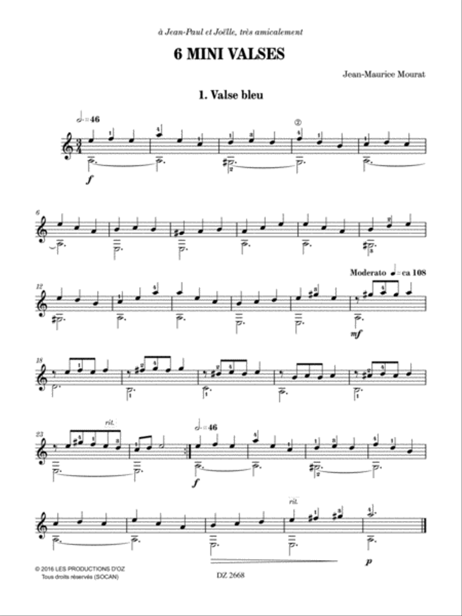 6 mini valses 6 mini valses Classical Guitar scores gallery preview page 3