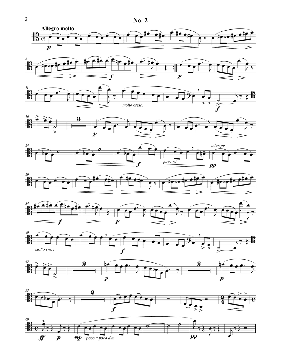 Three Romances Without Words Opus 17 for Trombone and Piano Piano scores gallery preview page 2