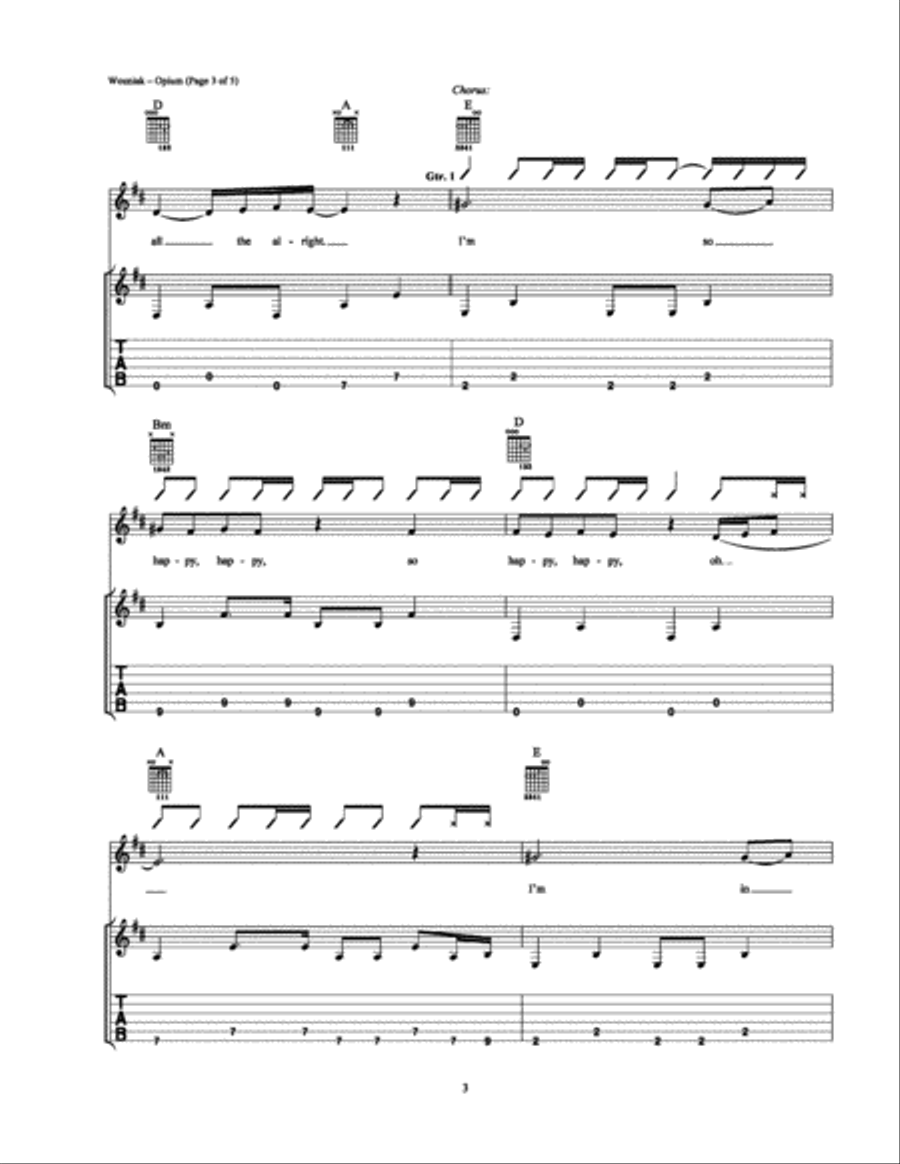 Opium Opium Electric Guitar scores gallery preview page 3