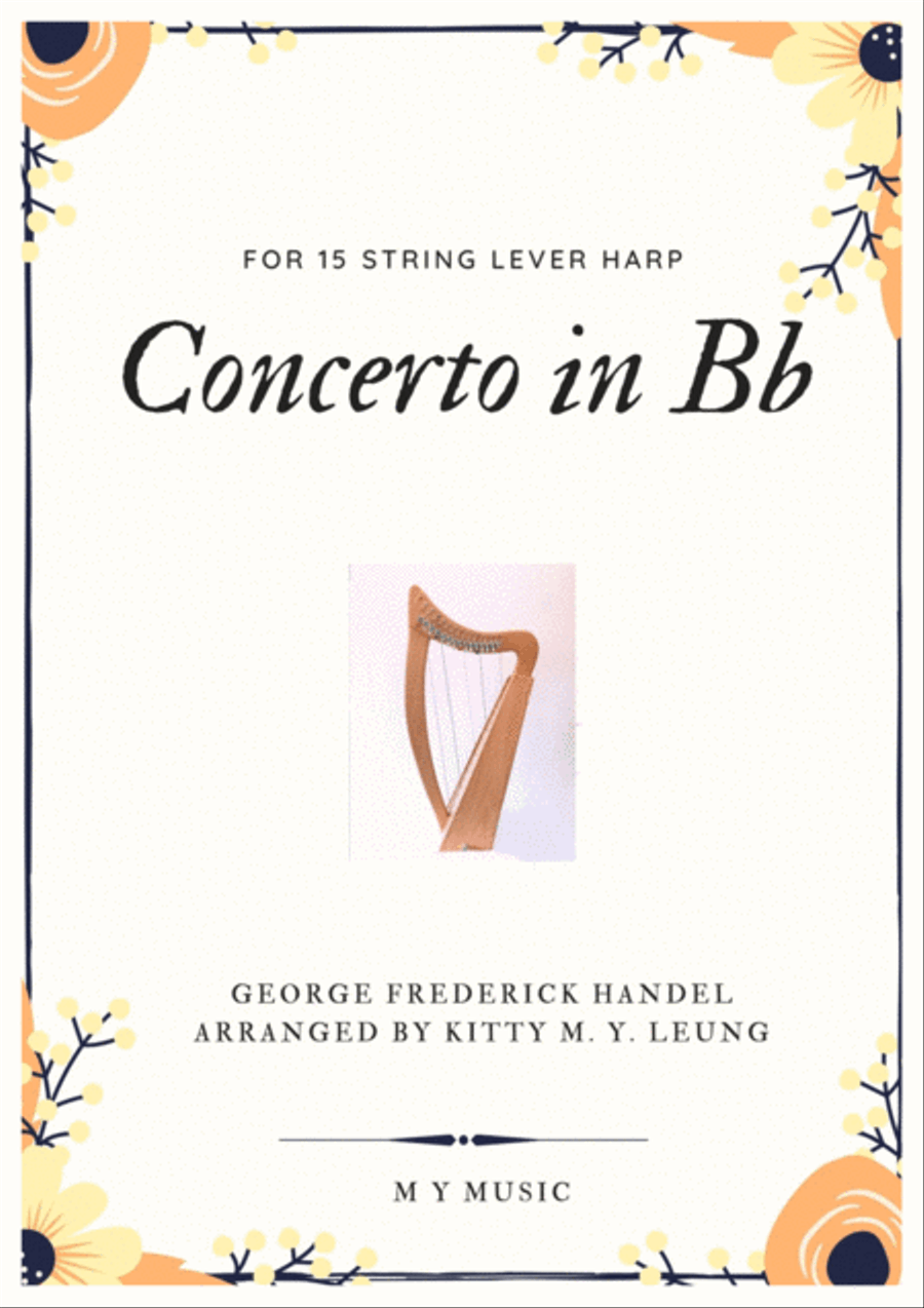 Concerto in Bb by Handel - 15 String Lever Harp Concerto in Bb by Handel - 15 String Lever Harp Celtic Harp scores gallery preview page 1