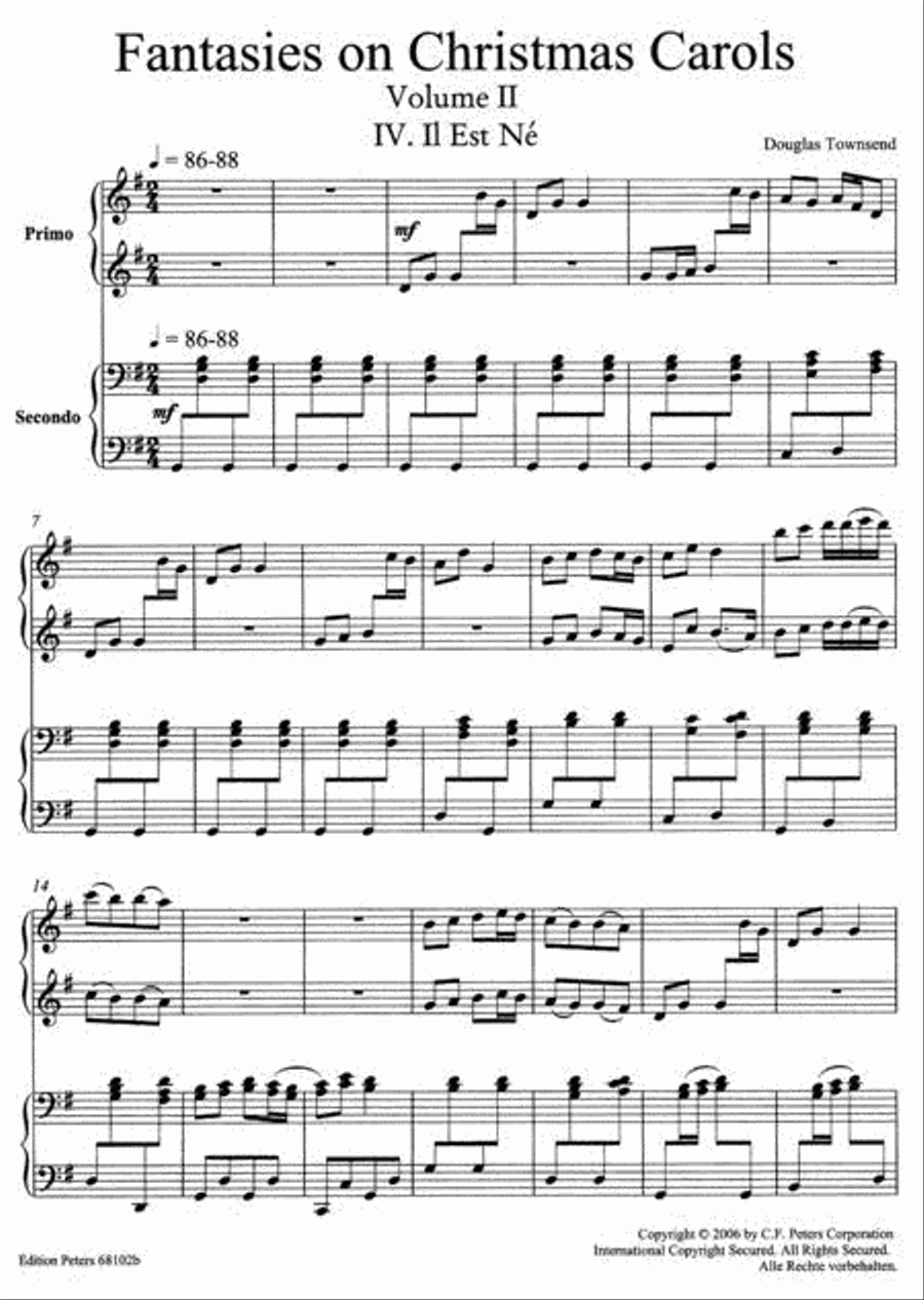 Fantasies on Christmas Carols, Volume 2 1 Piano, 4-Hands scores gallery preview page 2
