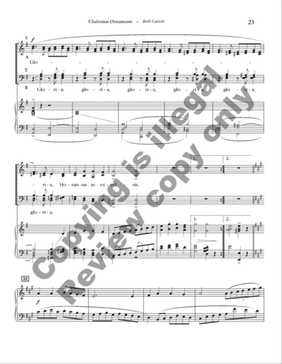 Christmas Ornaments 4-Part scores gallery preview page 11