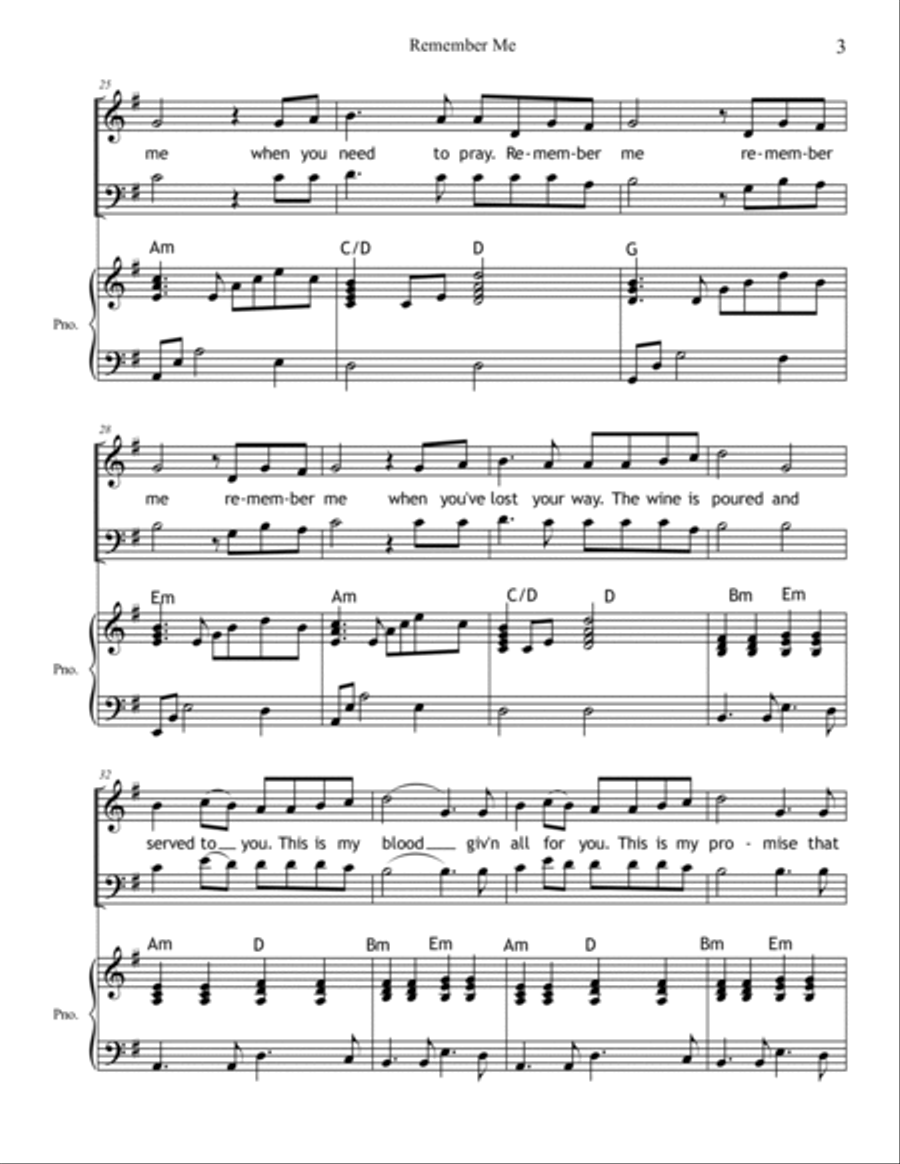 Jesus Remember Me 2 Part 3-Part scores gallery preview page 4