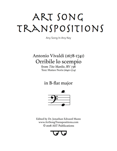 VIVALDI: Orribile lo scempio (transposed to B-flat major)