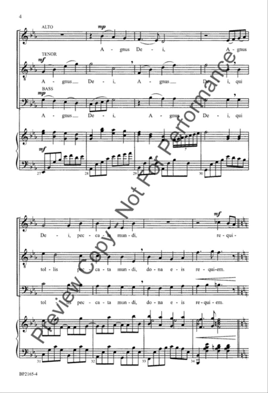 Agnus Dei (from Requiem) Agnus Dei (from Requiem) 4-Part scores gallery preview page 5