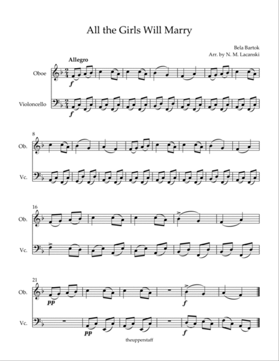 All the Girls Will Marry Oboe scores gallery preview page 2