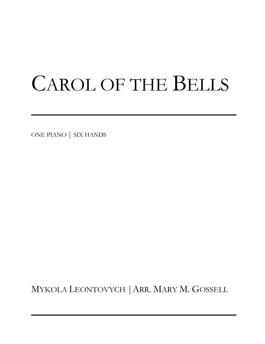 Carol of the Bells for Piano Six Hands image number null