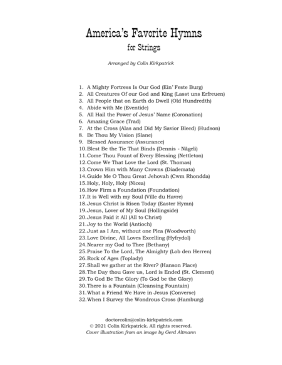 America's Favorite Hymns arranged for Strings String Orchestra scores gallery preview page 2