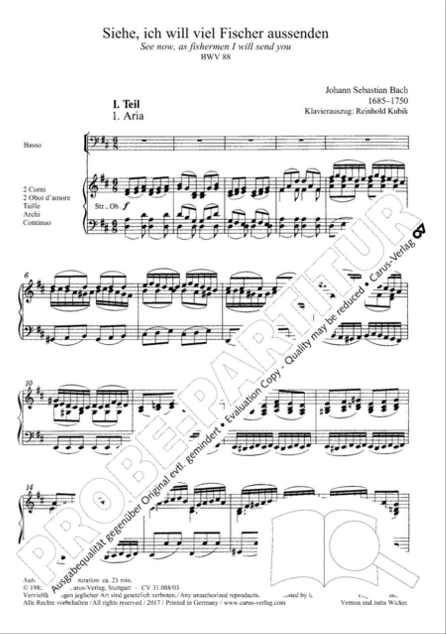 See now, as fishermen I will send you (Siehe, ich will viel Fischer aussenden) 4-Part scores gallery preview page 6