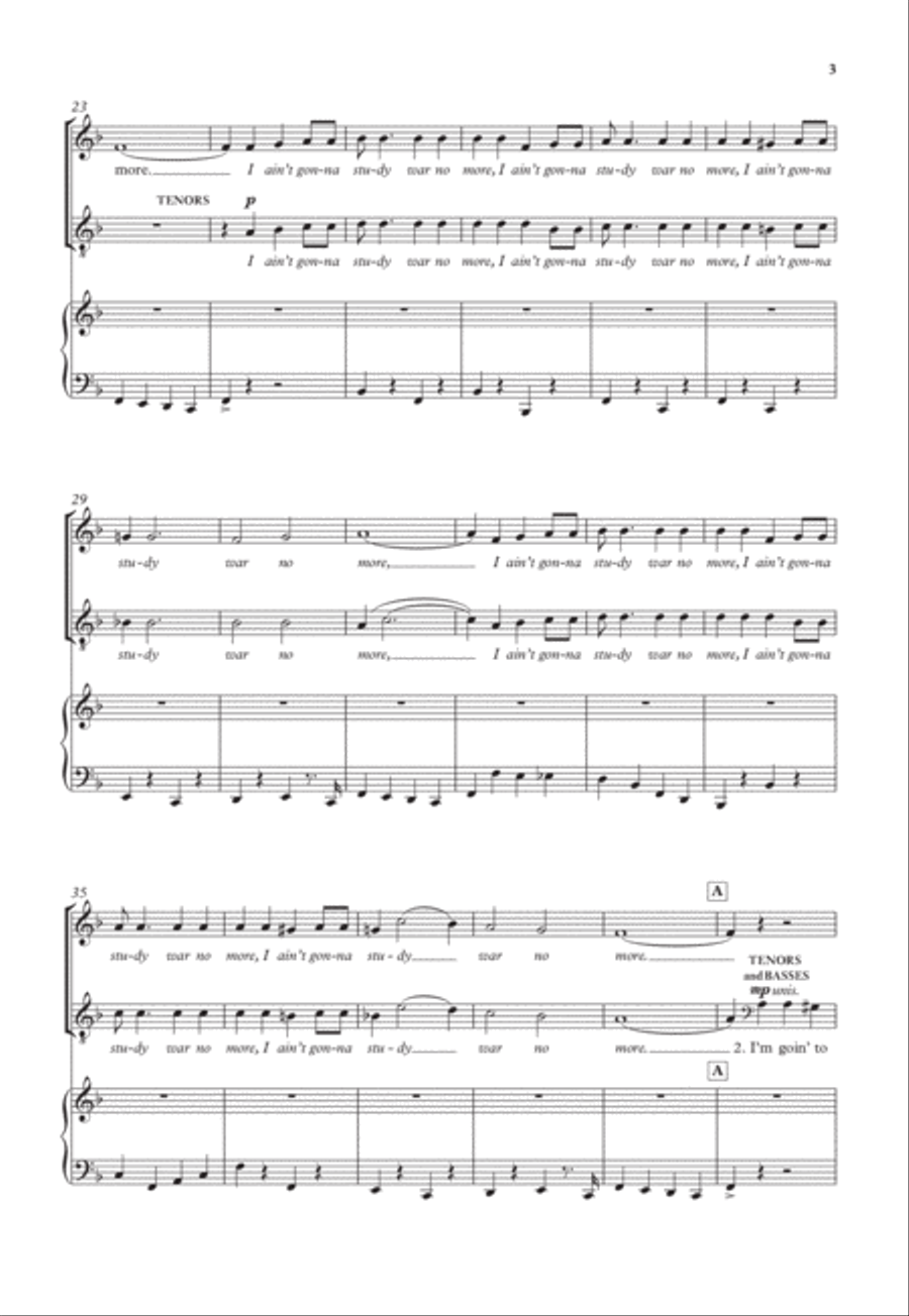 Down by the riverside Down by the riverside 4-Part scores gallery preview page 3