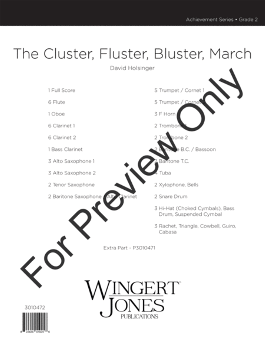 Cluster Fluster Bluster March (Score) Concert Band scores gallery preview page 2
