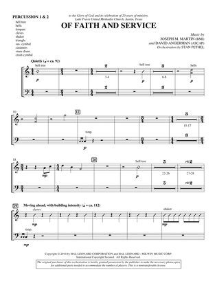 Of Faith And Service - Percussion 1 & 2