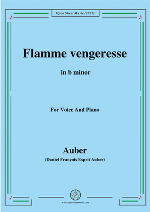 Book cover for Auber-Flamme Vengeresse,from Le Domino Noir,in b minor,for Voice and Piano