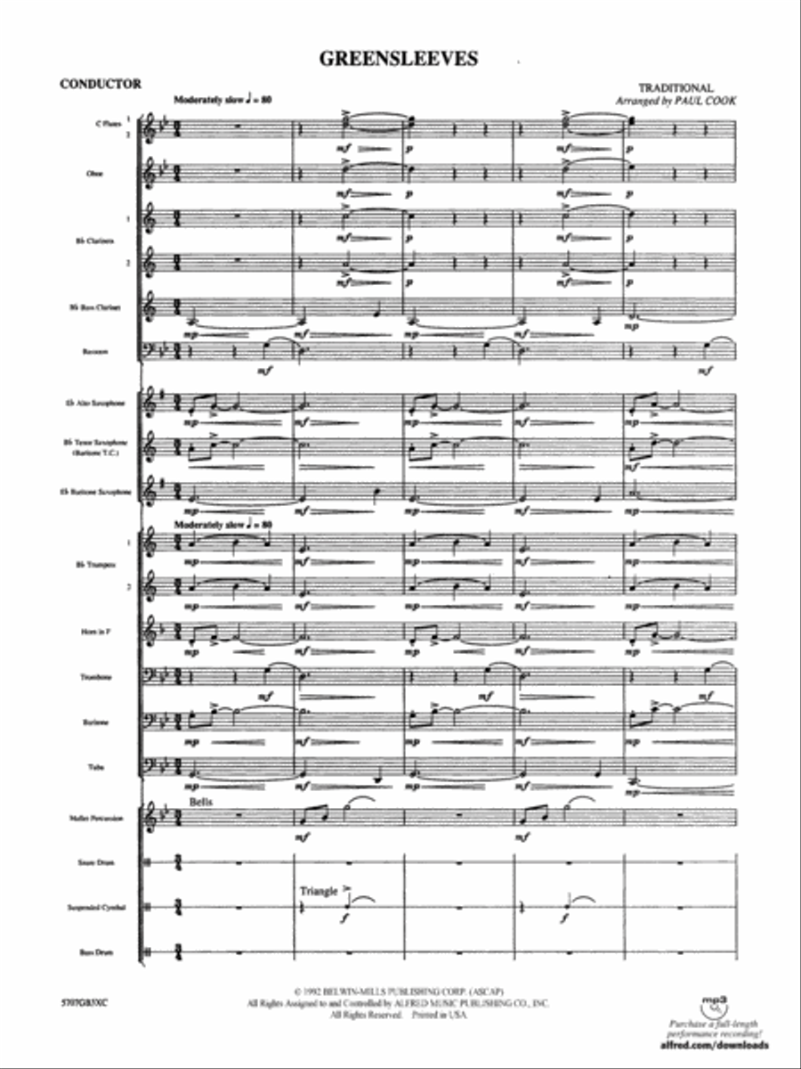 Greensleeves Greensleeves Concert Band scores gallery preview page 3