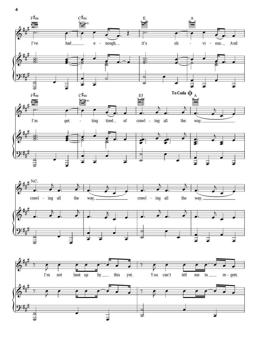Which Witch Piano, Vocal, Guitar scores gallery preview page 4