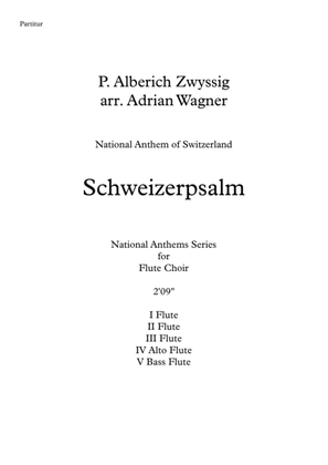 Book cover for "Schweizerpsalm" (National Anthem of Switzerland) Flute Choir arr. Adrian Wagner