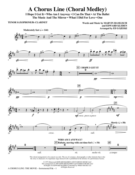 A Chorus Line (Medley) (arr. Ed Lojeski) - Reed 1