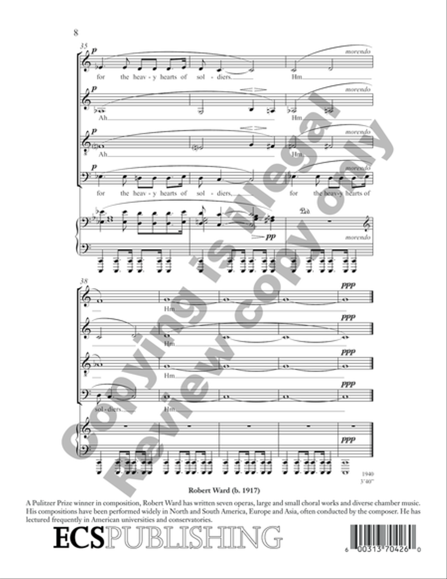 Hush'd Be the Camps Today 4-Part scores gallery preview page 10