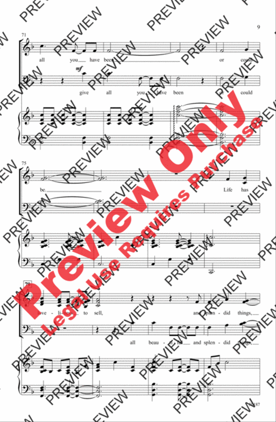 Life Has Loveliness 4-Part scores gallery preview page 9