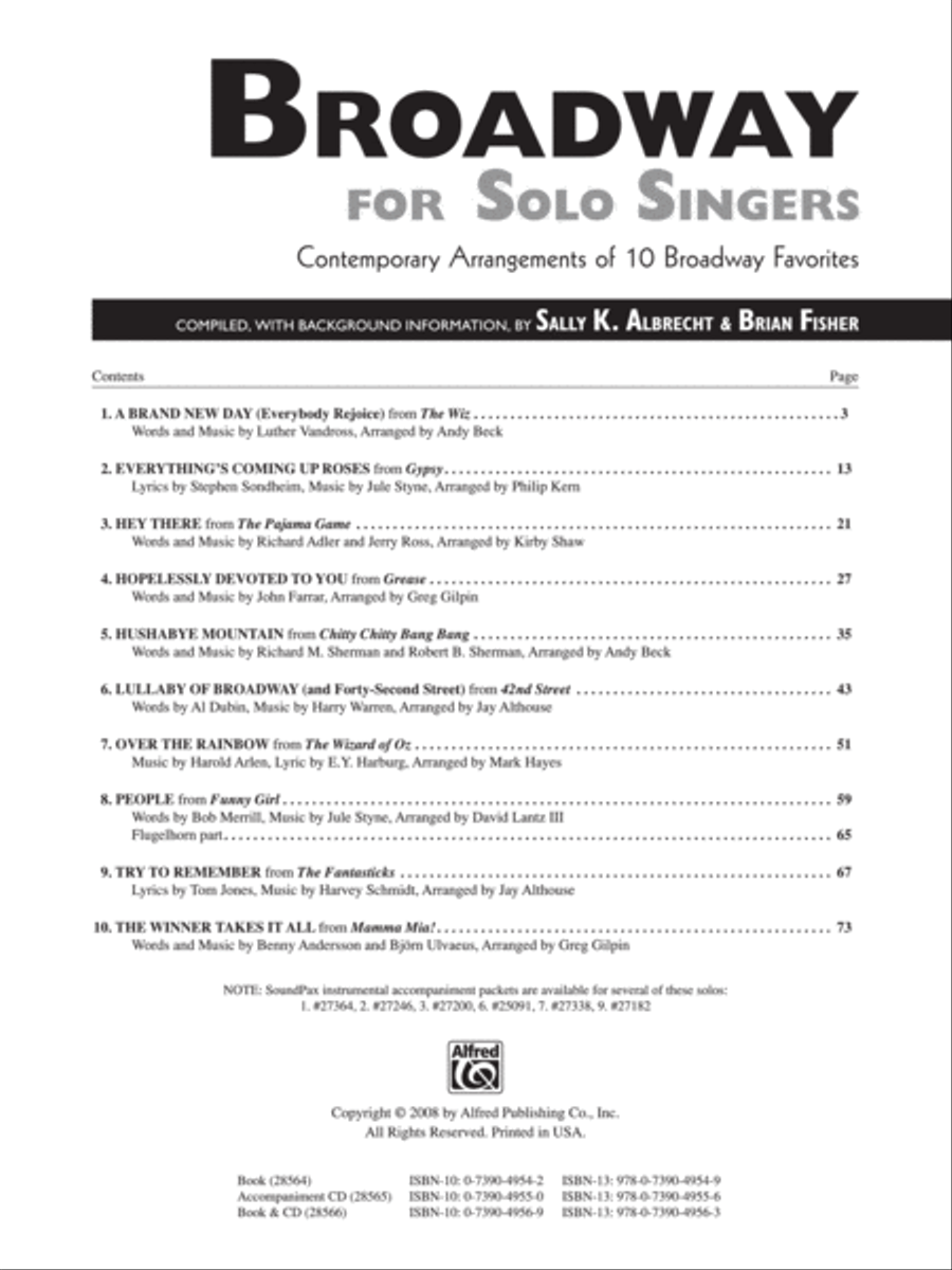 Broadway for Solo Singers Voice scores gallery preview page 2