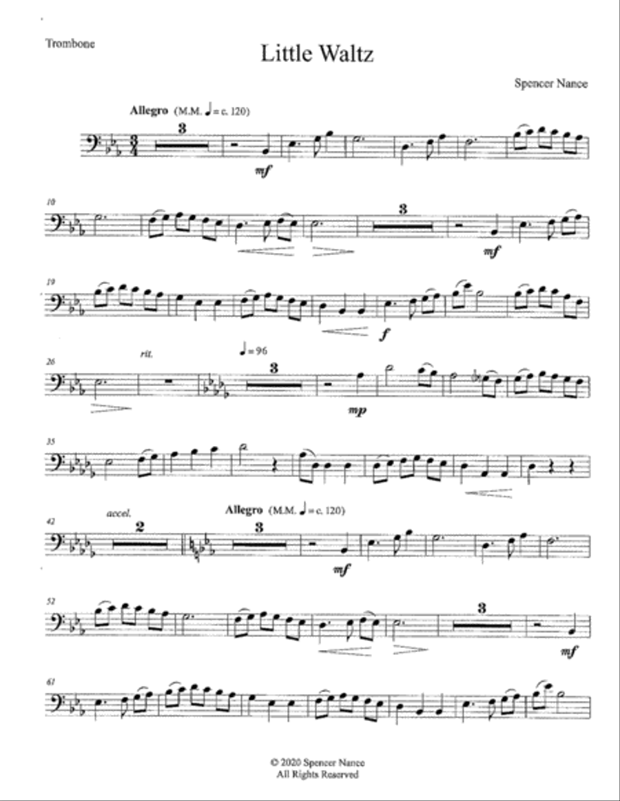 Little Waltz Trombone Solo scores gallery preview page 1