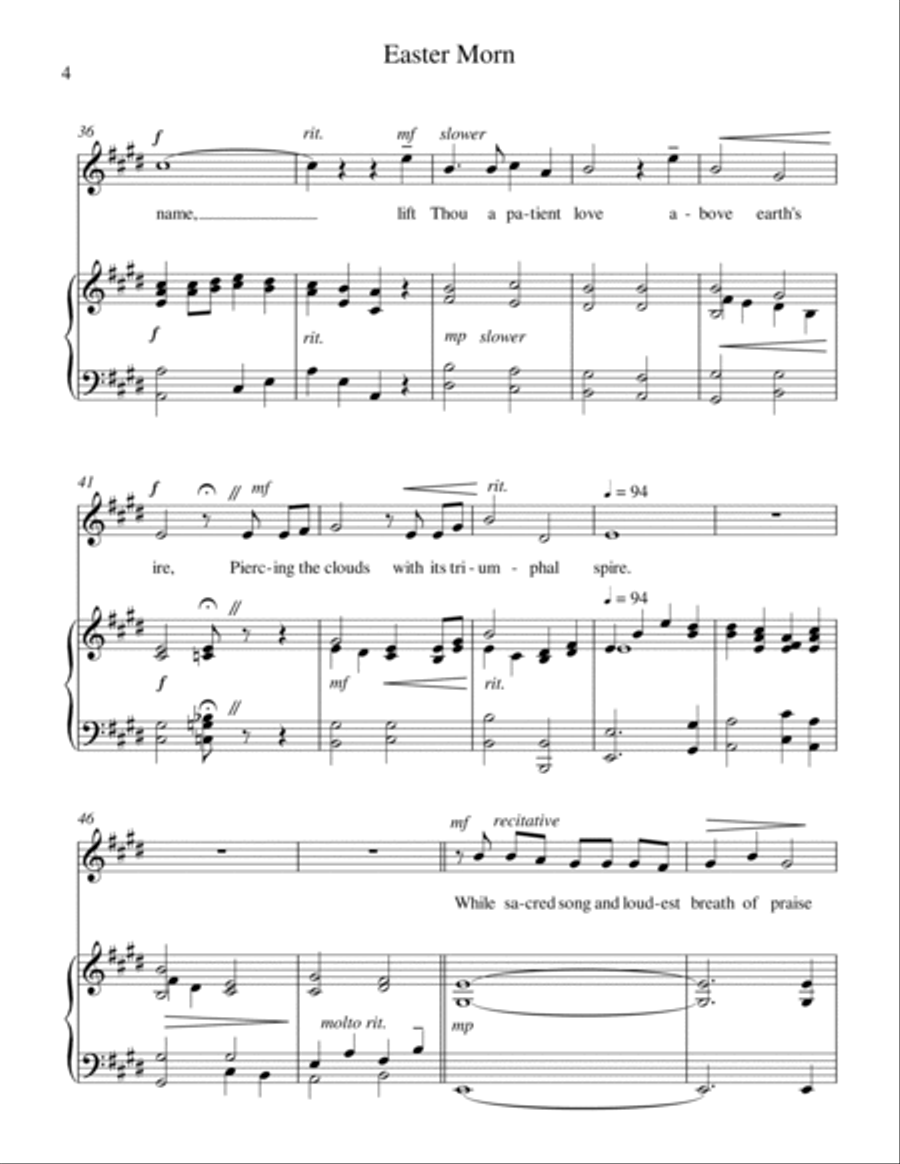 Easter Morn medium high voice High Voice scores gallery preview page 5